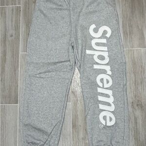Grey Supreme Sweatpants - Size S